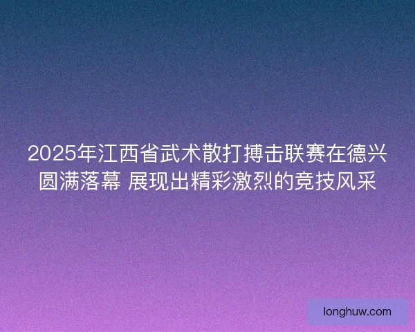 2025年江西省武术散打搏击联赛在德兴圆满落幕 展现出精彩激烈的竞技风采